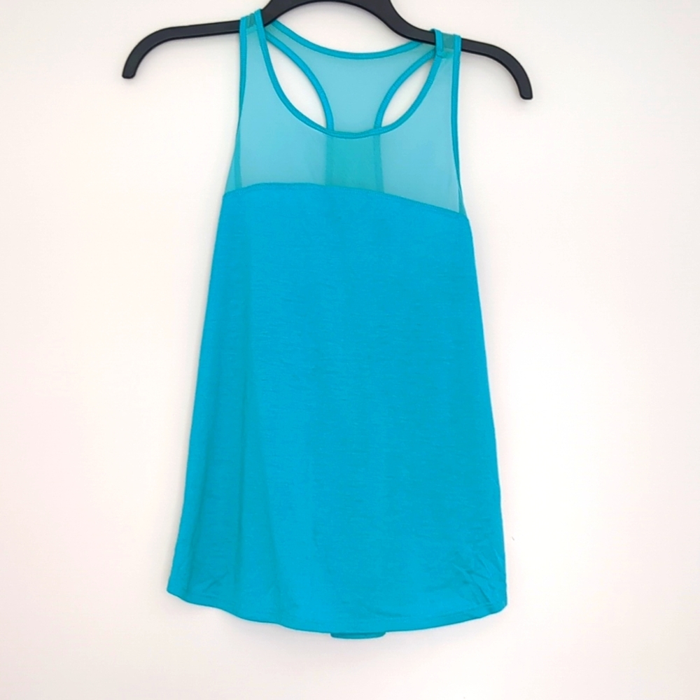 EUC Teal Blue Old Navy Workout Open-Back Tank Top, WS